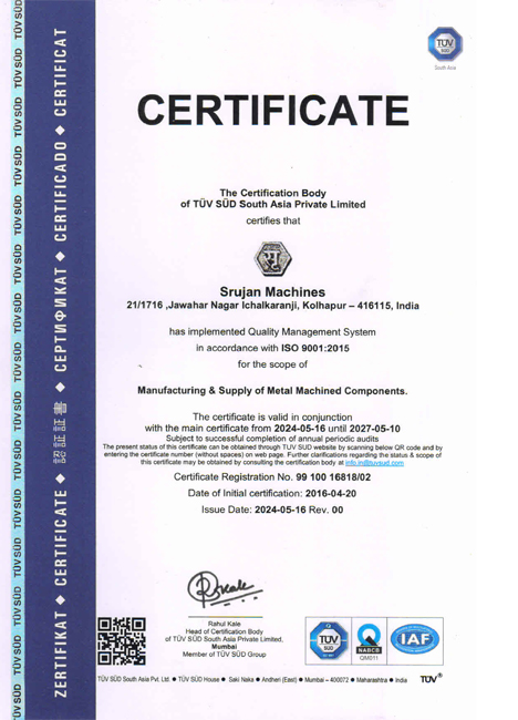 ISO 9001:2015 Certificate
